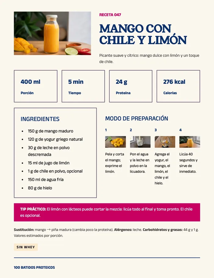 Página del e-book: Mango con Chile y Limón