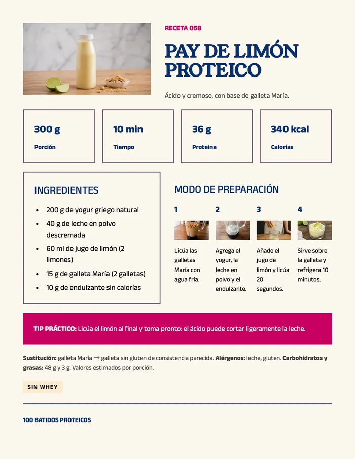 Página del e-book: Pay de Limón Proteico